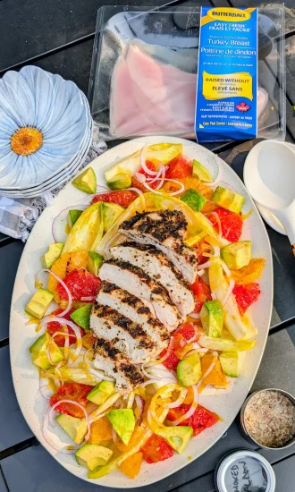 Grilled Buttermilk Turkey Breast with Citrus Summer Salad